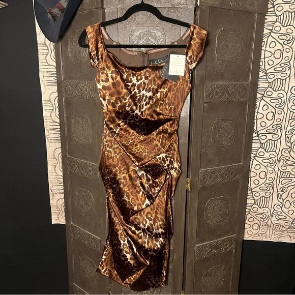 NWT Nicole Miller leopard print dress - Picture 3 of 11